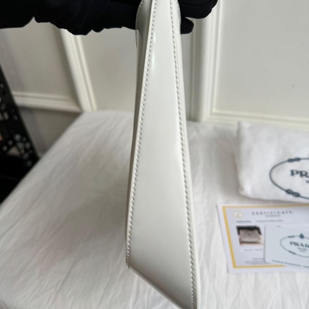 ❌SOLD❌ Prada Cleo Brushed Leather Shoulder Bag White - Picture 8 of 16